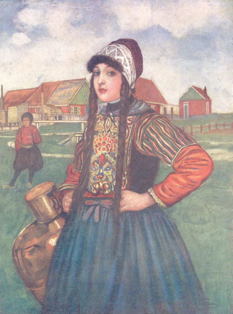 NETHERLANDS. North Holland. A girl of Marken 1904 old antique print picture